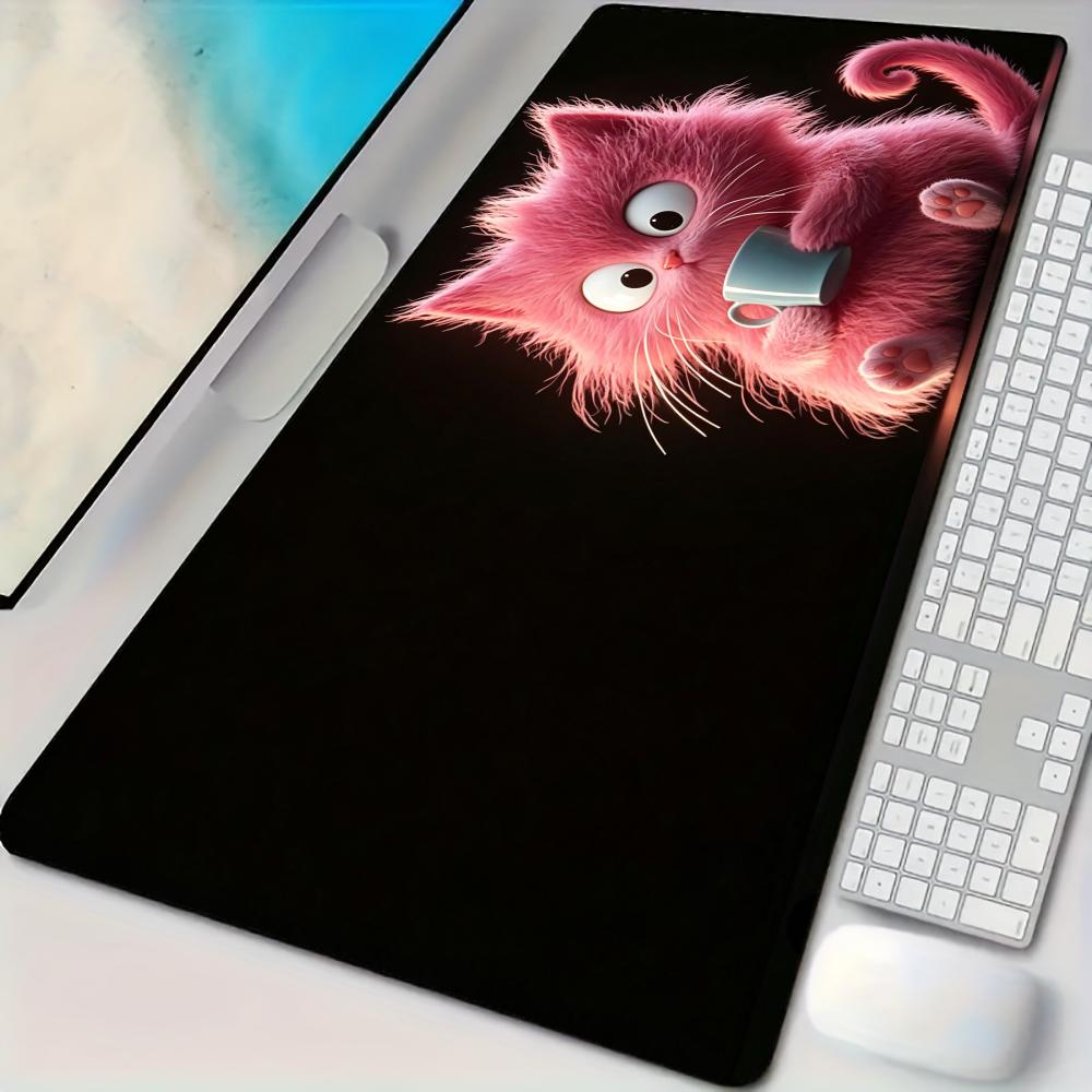 Gaming Accessories Pink - Fantasy Pink Cat Mouse Pad Desk