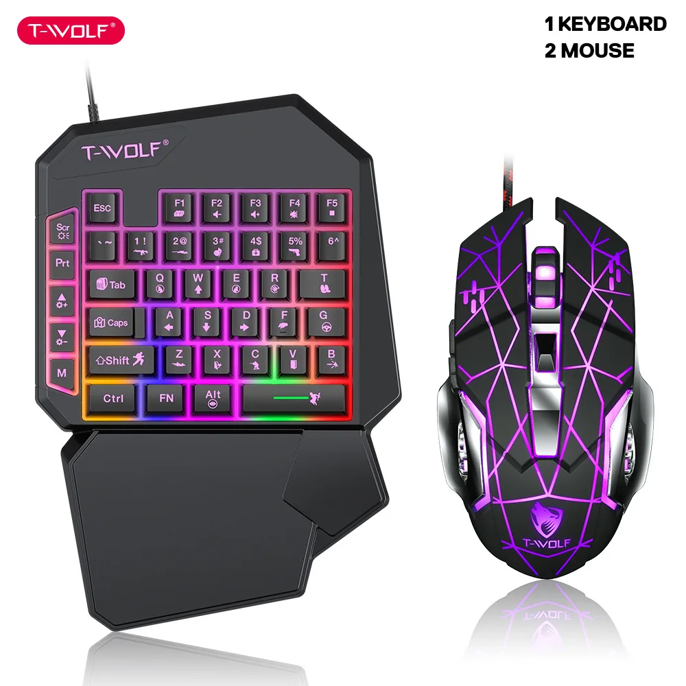 T-WOLF TF900 One Handed Keyboa - đánh giá và giá Gaming Accessories Bundle