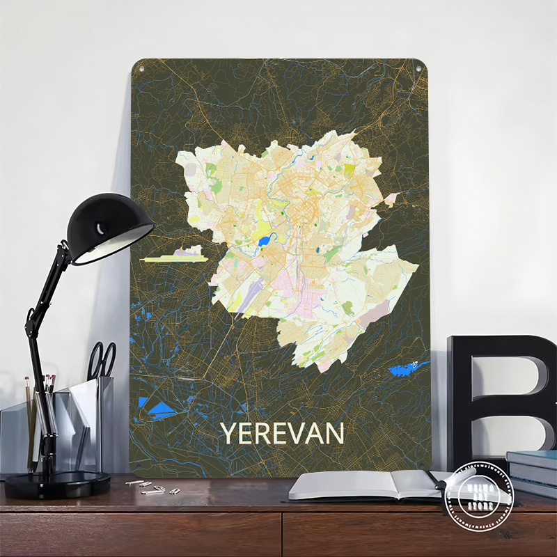 Yerevan City Map Tinplate Post - đánh giá và giá Gaming Accessories Retro